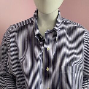 Brooks Bros. Men’s Button Down Shirt Striped Blue White